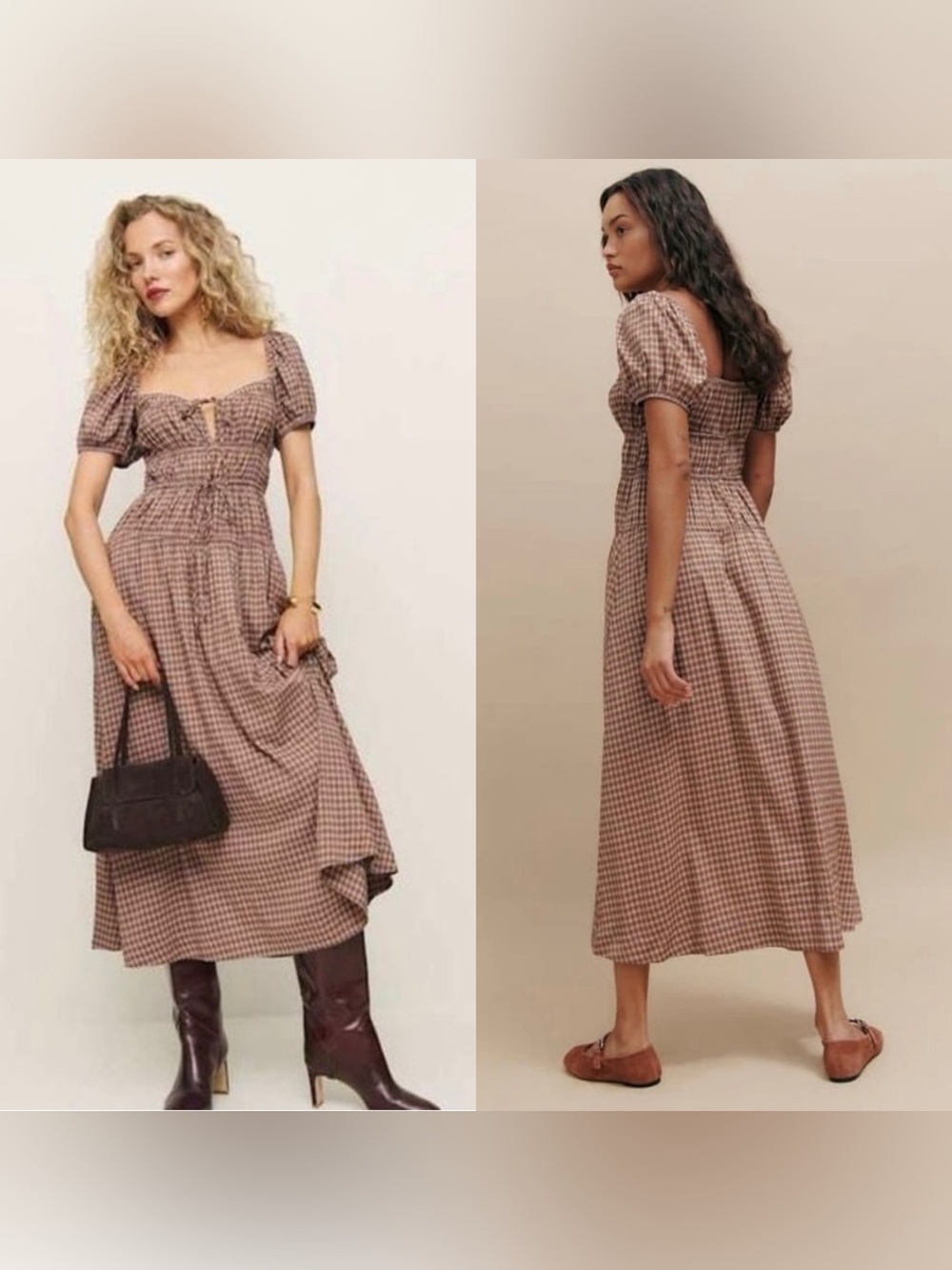 Reformation Rhett Dress in Audrie Check Size 2